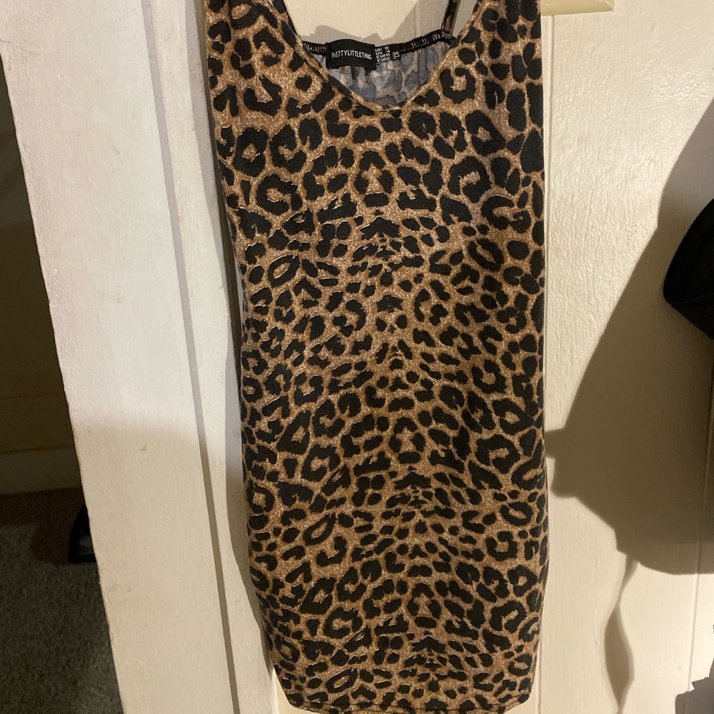 Pretty little thing bodycon print dress mid thigh